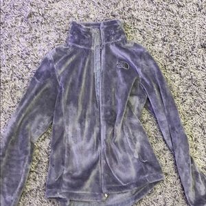 north face fluffy zip up jacket